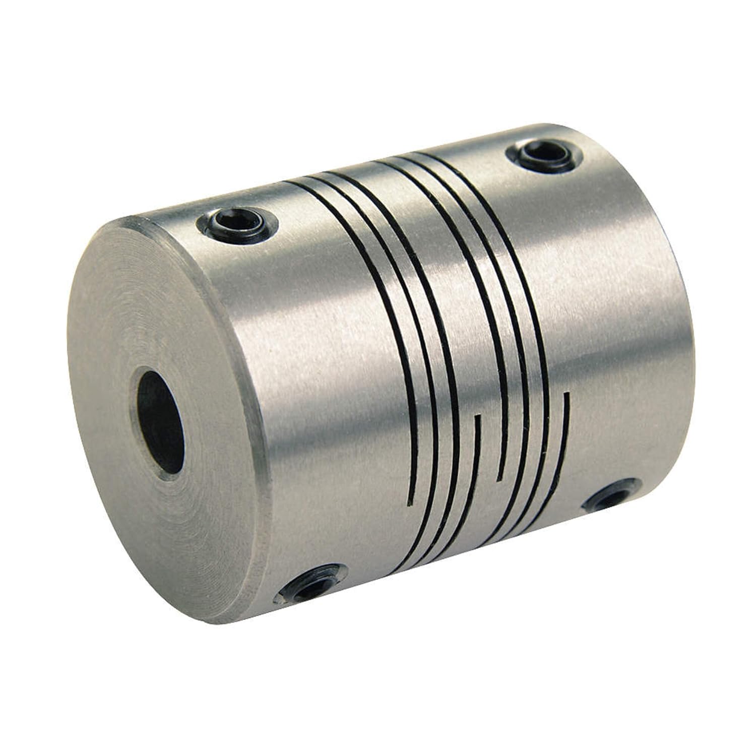 Ruland PSMR29-11-6-SS 303 Stainless Steel Beam Coupling, 4-Beam Set Screw Style, 11 mm x 6 mm Bores, 28.6 mm OD, 38.1 mm Length