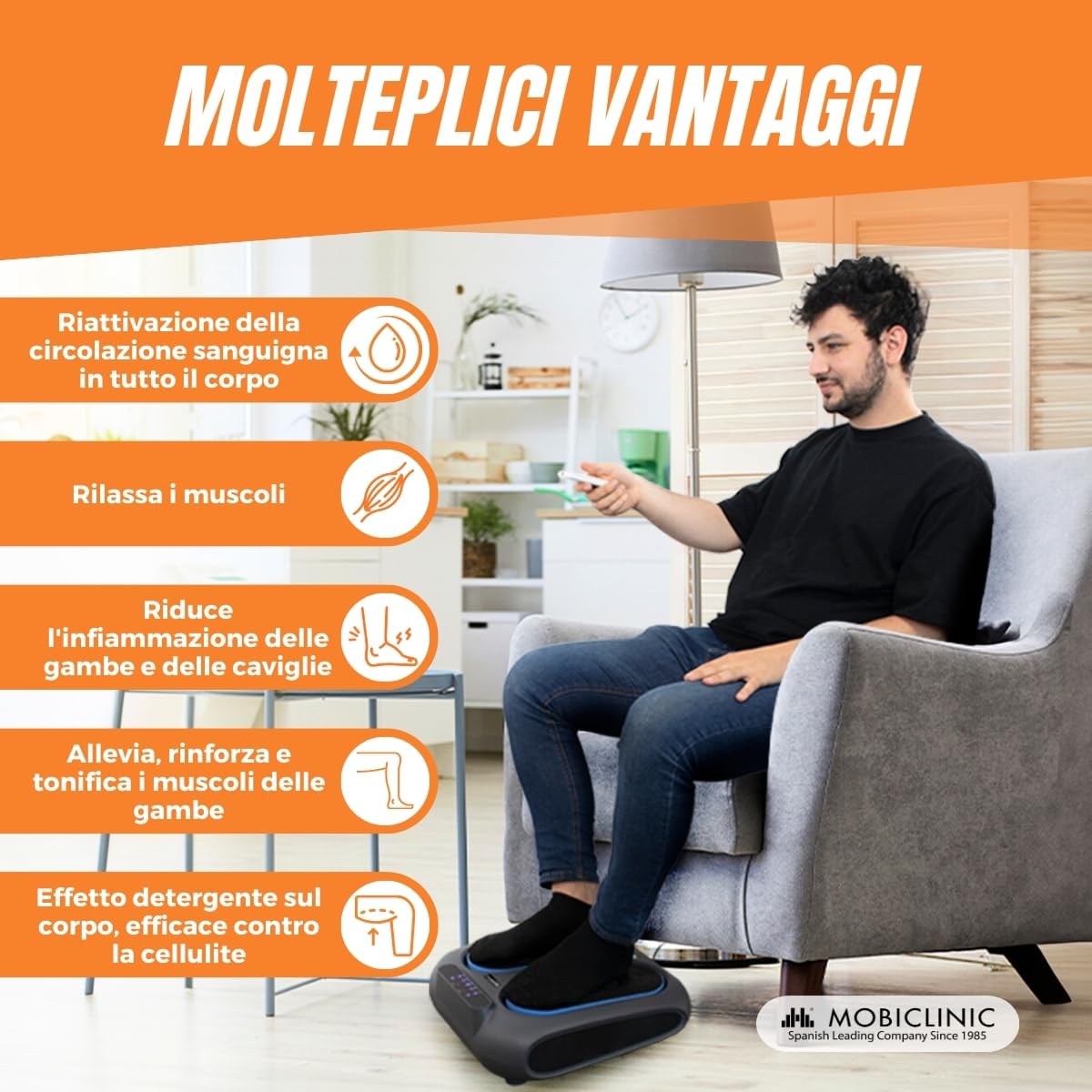 Mobiclinic® fitness, Massaggiatore per piedi elettrico, 10 livelli di vibrazione, 5 programmi, Timer, Vibrolegs, Vibromassaggiatore, Pedana vibrante, Telecomando e display led, Vibfit