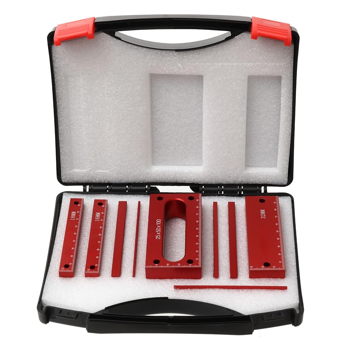 VIDOO Bloques Configuración Carpintería Calibre Altura Barras Aleación Aluminio para Accesorios Fresadora y Sierra-Métrico
