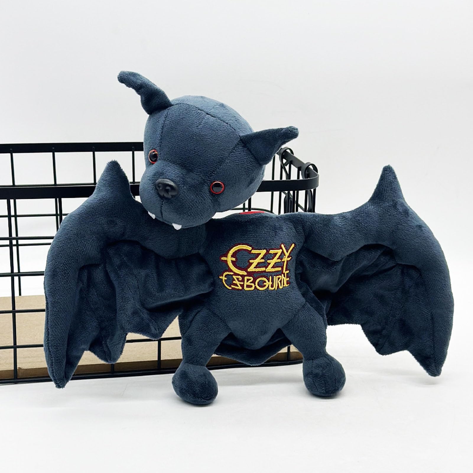 Yanmis Bat Plush Toys, Bats Plushie Dolls Soft Cute Bat Stuffed Animal with Gold Embroidery for Rock Music Fan (Magnetic) - Image 4