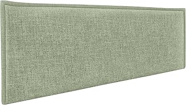 DHOME Tête de lit en Lin Naturel uni avec Bordures Tête de lit rembourrée Chambre à Coucher Moderne Top Trending (Verde, 160cm (Lits 150/160))