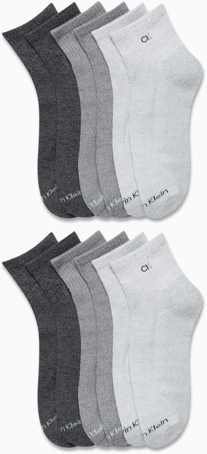 Calvin Klein Mens Quarter Socks - 12 Pack Soft Cushioned Stretch Performance Breathable Quarter Cut Athletic Socks for Men - Image 2