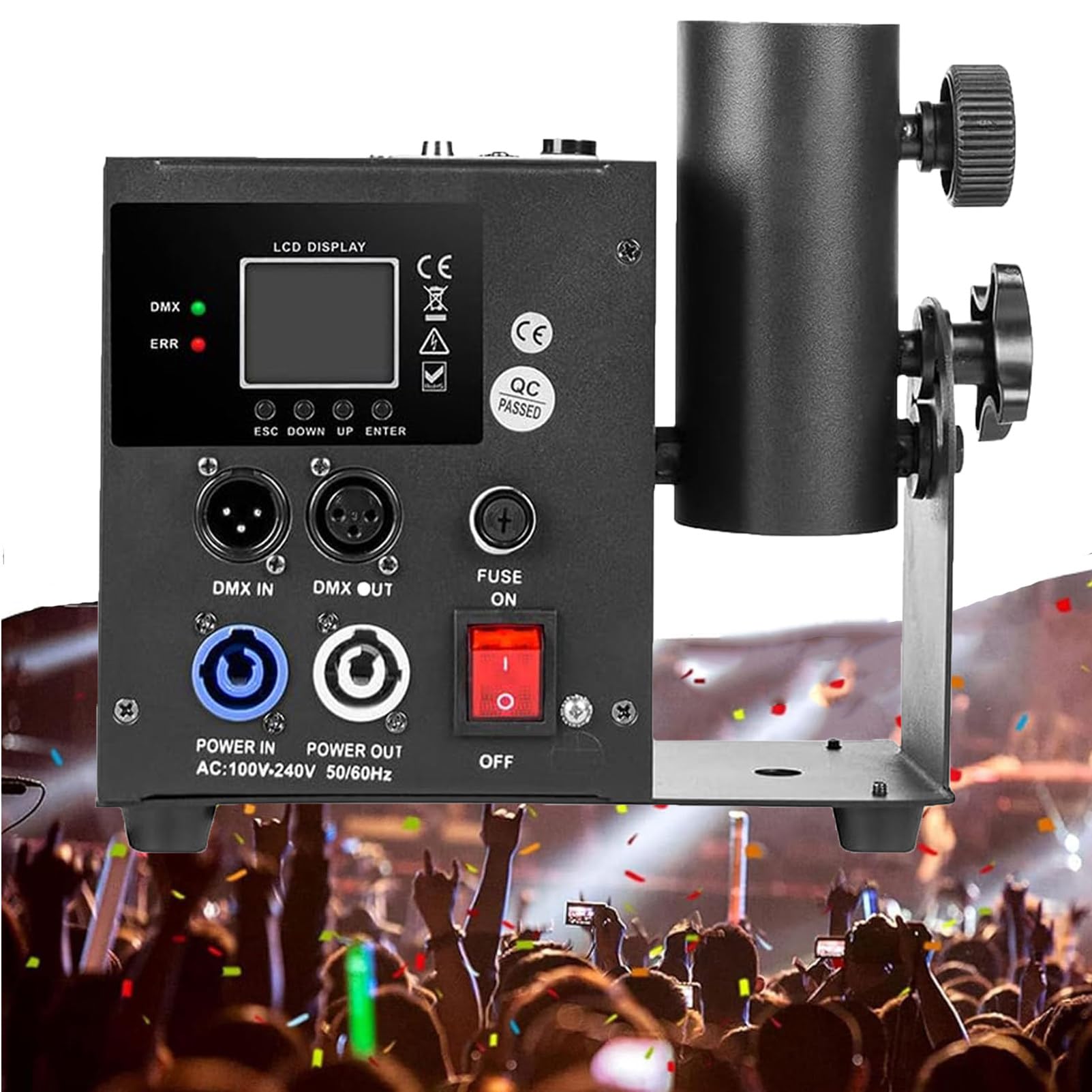 Máquina de cañón de confeti Máquina de confeti eléctrica profesional - Cañón de confeti con control DMX con control remoto para fiestas de DJ, bodas, escenarios, conciertos y celebraciones n
