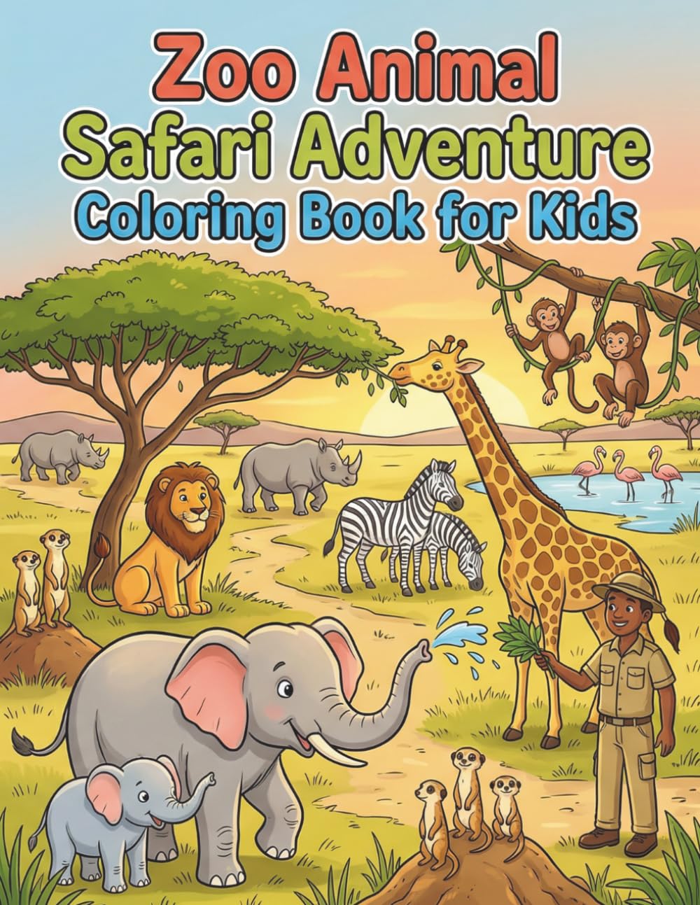 Zoo Animal Safari Adventure Coloring Book for Kids: An exciting educational journey through the wild for creative little explorers
