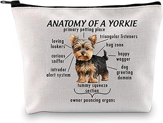 Yorkie Makeup Bag Yorkie Lovers Gift Yorkie Dog Yorkie Owner Gift Pet Lovers Yorkie Puppy Yorkshire Terrier Cosmetic Bag (ANATOMY OF A YORKIE)