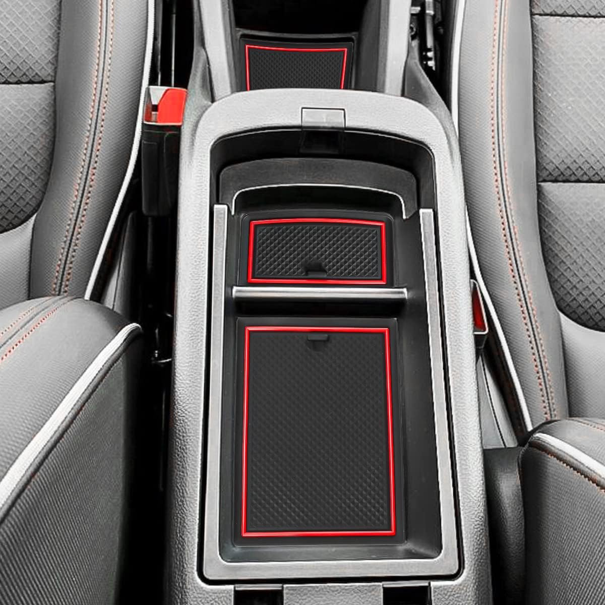Auovo Anti-Dust Mats Compatible with Chevy Trailblazer 2021 2022 2023 2024 2025 Trailblazer(LS/LT/Activ/RS) Car Interior Cup Holder Liners Center Console Door Slot Pad (21PCS/Set) (Red)