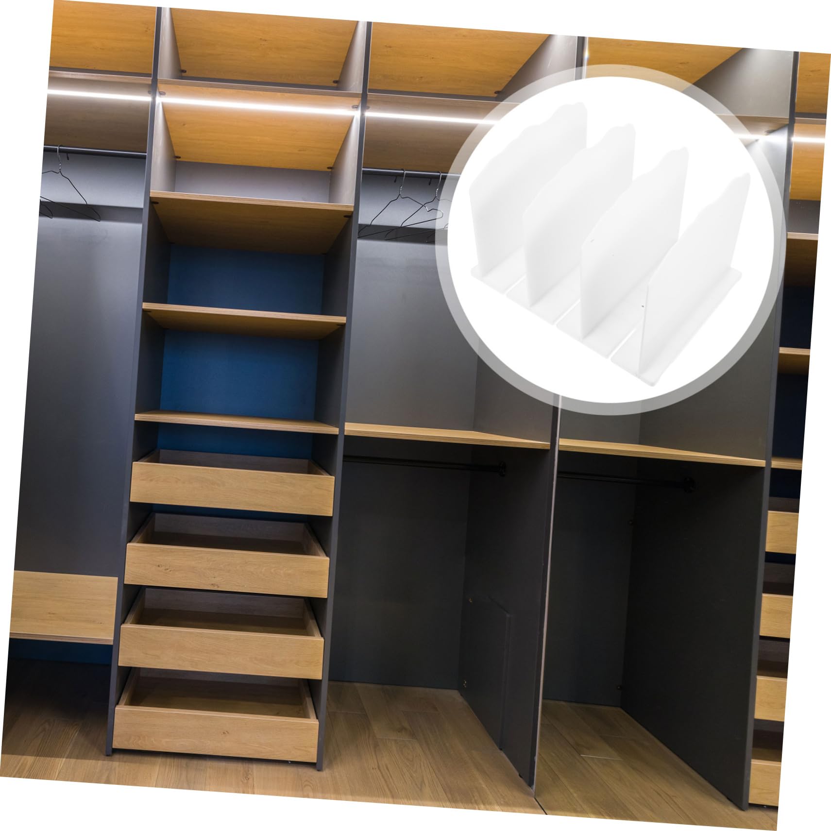 ABOOFAN Organizador de Bolsos Ajustable de 2 Piezas para Armario | Separadores Ondulados de Plástico Blanco, Diseño Encajable, Solución Estable y Montaje Sencillo