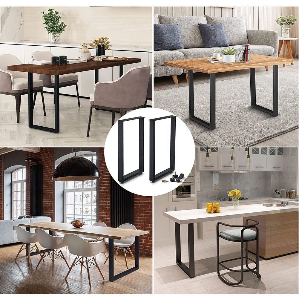 Amazon｜アイアン テーブル脚, 高さ70cm 奥行30-60cm, ブラック メタル