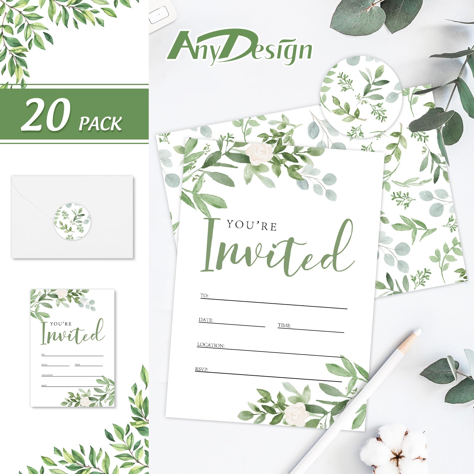 Eucalyptus Themed Printable Stickers Wedding Envelope Labels 600 Printable  Eucalyptus Address Labels - 20 Sheets Elegant Wedding Greenery  Self-Adhesive Stickers Mailing Envelope Labels, image size:1600x1600