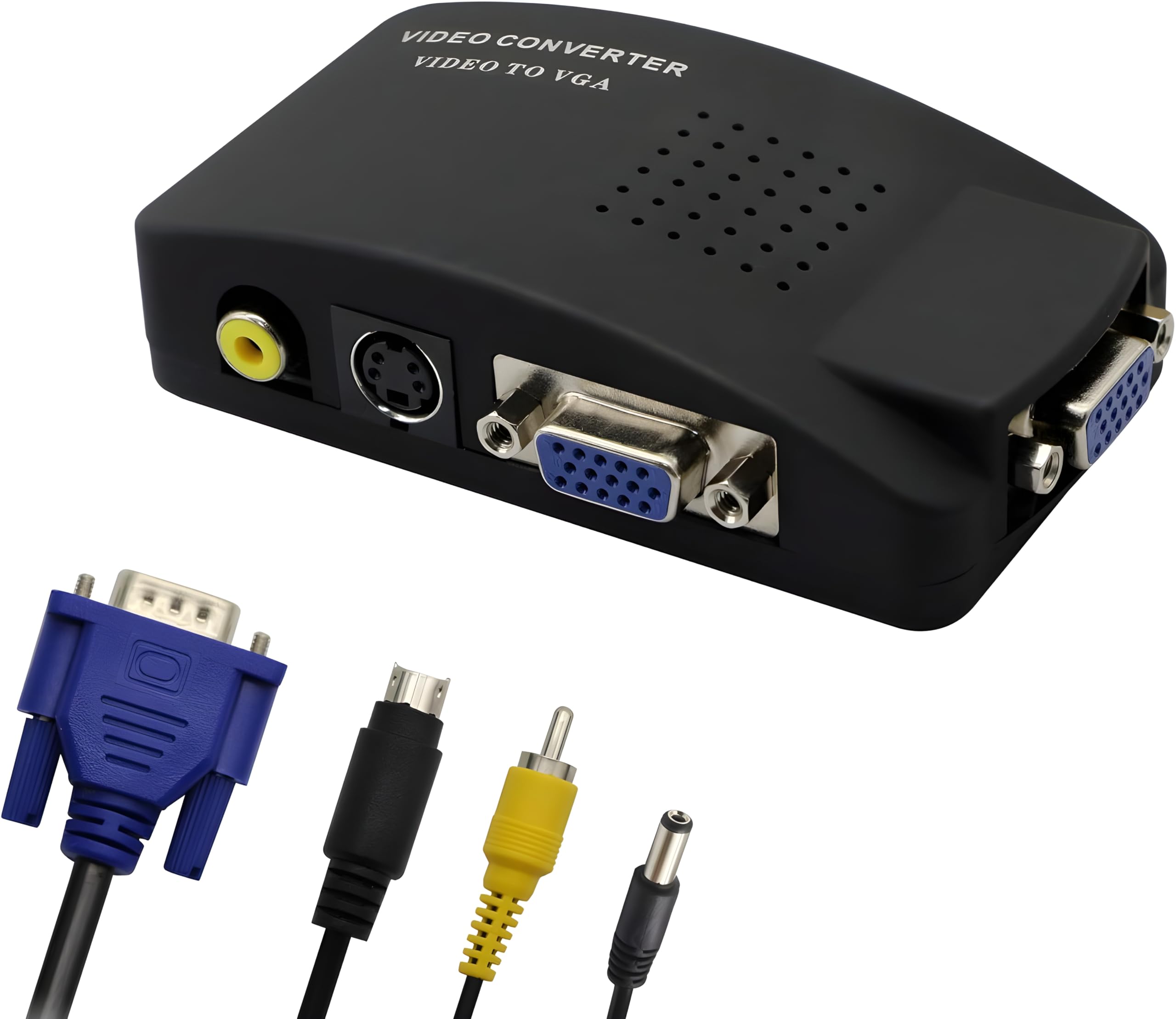 TV AV S Video RCA Composite to VGA PC Monitor Converter Adapter Box PAL to VGA-picture-12