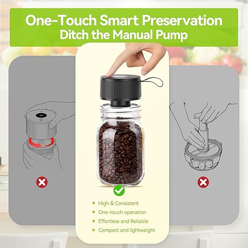 Miniatura 3 de Kit de sellado al vacío eléctrico 3 en 1 mejorado para tarros de masón, ahorradores de alimentos y recipientes  Sistema de conservación de alimentos
