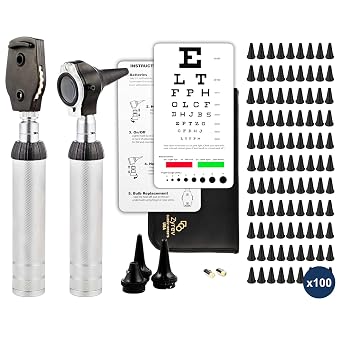 Zyrev ZetaLife 2 in 1 Otoscope Set with 100 Extra Disposable Tips 2.5 mm