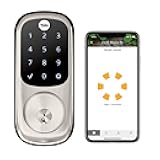 Security Assure Lock Deadbolt, Satin Nickel Wi-Fi Connected Smart Lock with Back-Up Key and Digital Touchscreen Keypad for Code Entry and Remote Access, ‎YRD226-CBA-619