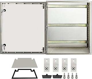VEVOR Fiberglass Enclosure 23.6 x 19.7 x 9.1" Electrical Enclosure Box NEMA 3X Electronic Equipment Enclosure Box IP65 Weatherproof Wall-Mounted Electrical Enclosure With Hinges & Quarter-Turn Latches