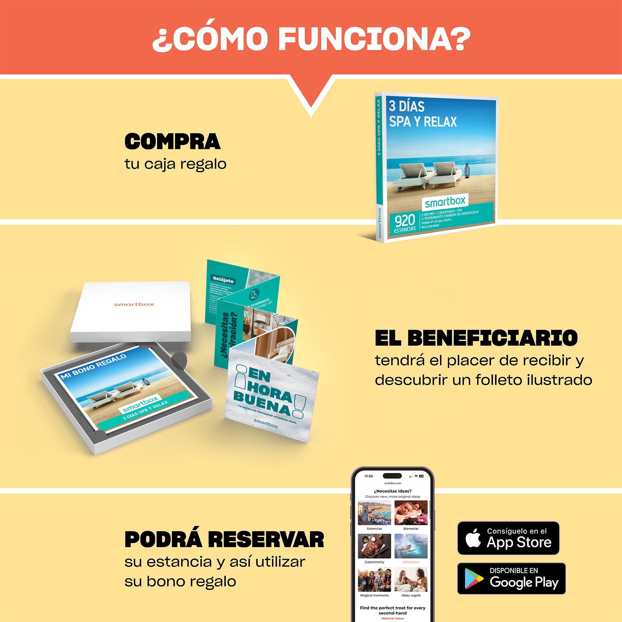 Smartbox - Caja Regalo 3 días SPA y Relax - Idea de Regalo - 2 Noches con SPA, Tratamiento o bañera de hidromasaje para 2 Personas