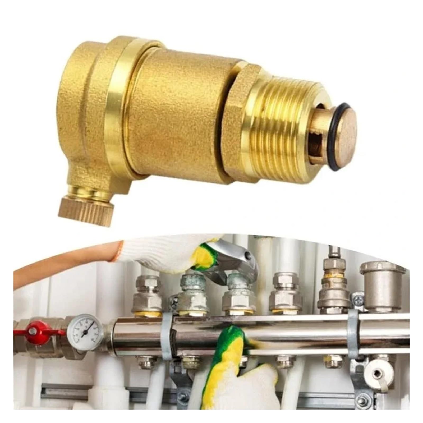 Llave De Paso Agua 1 Válvula De Alivio De Presión De Latón De 1/2" BSP (61 Mm) For Calentador Solar De Agua. Válvula De Alivio De Presión Con Ventilación Automática For El Hogar.