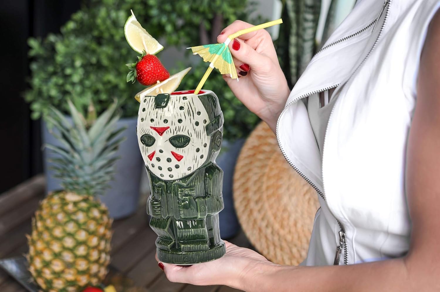 Friday The 13th Geeki Tikis Jason Voorhees Mug | Official Horror Collectible Tiki Style Ceramic Cup | Holds 26 Ounces