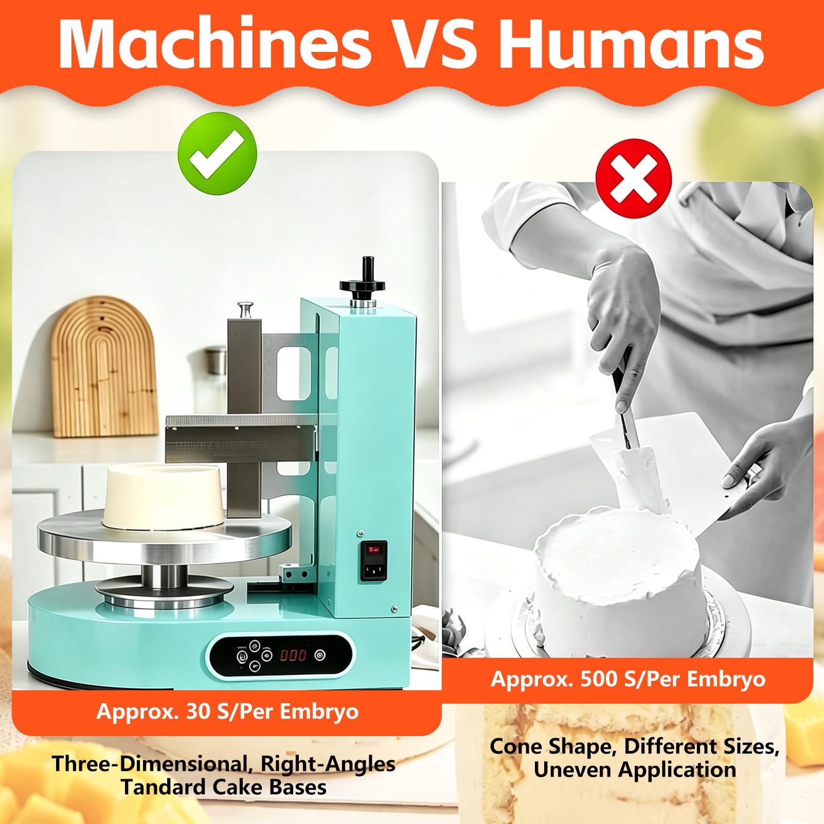 Automatische elektrische Maschine zum Auftragen von Tortencreme – für professionelles Torten-Finish und -Dekorieren – Drehzahl regulierbar (60–320 U/min). White