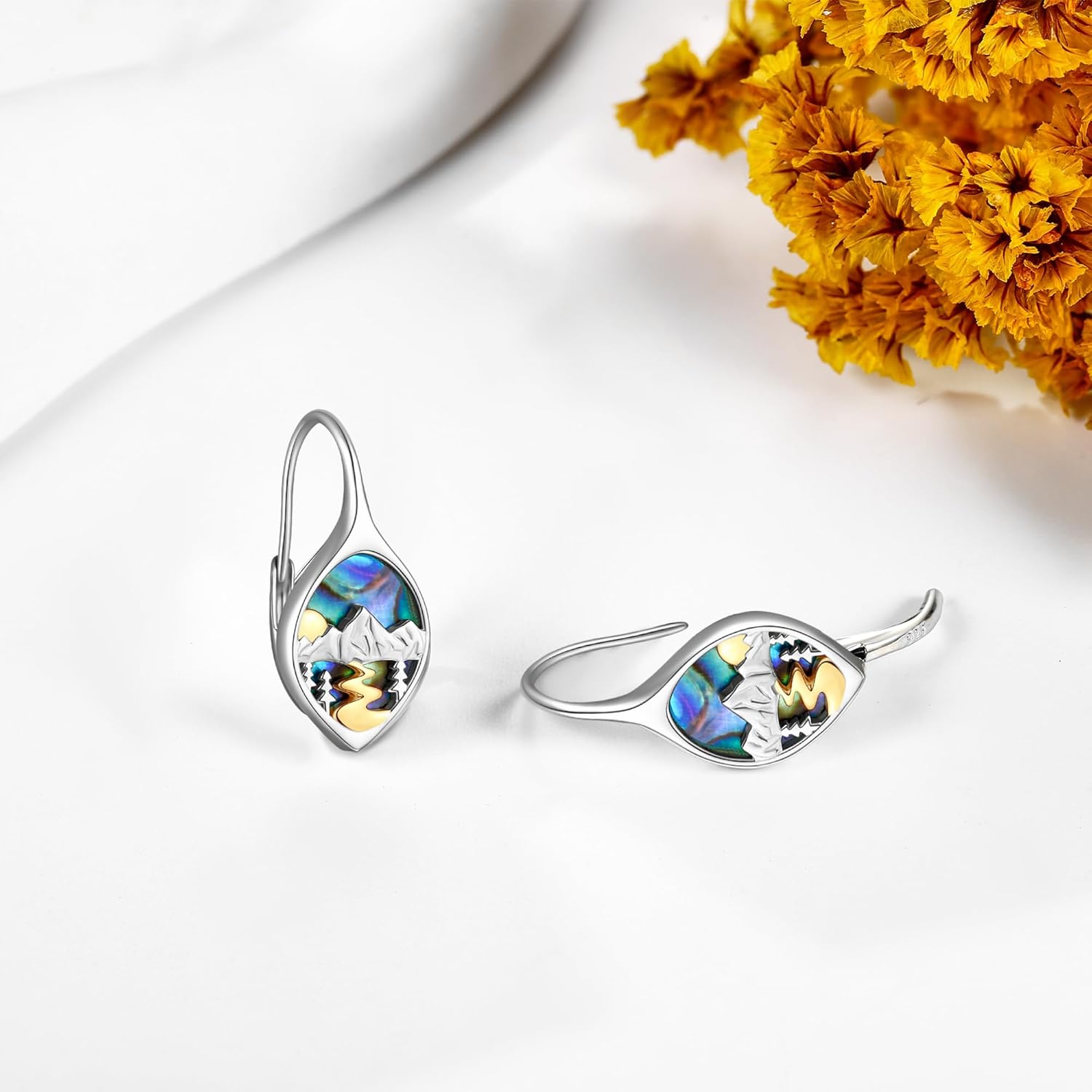 Mountain Earrings Sterling Silver Mountain Earrings for Women Mountain Jewelry Gifts for Women - Image 3