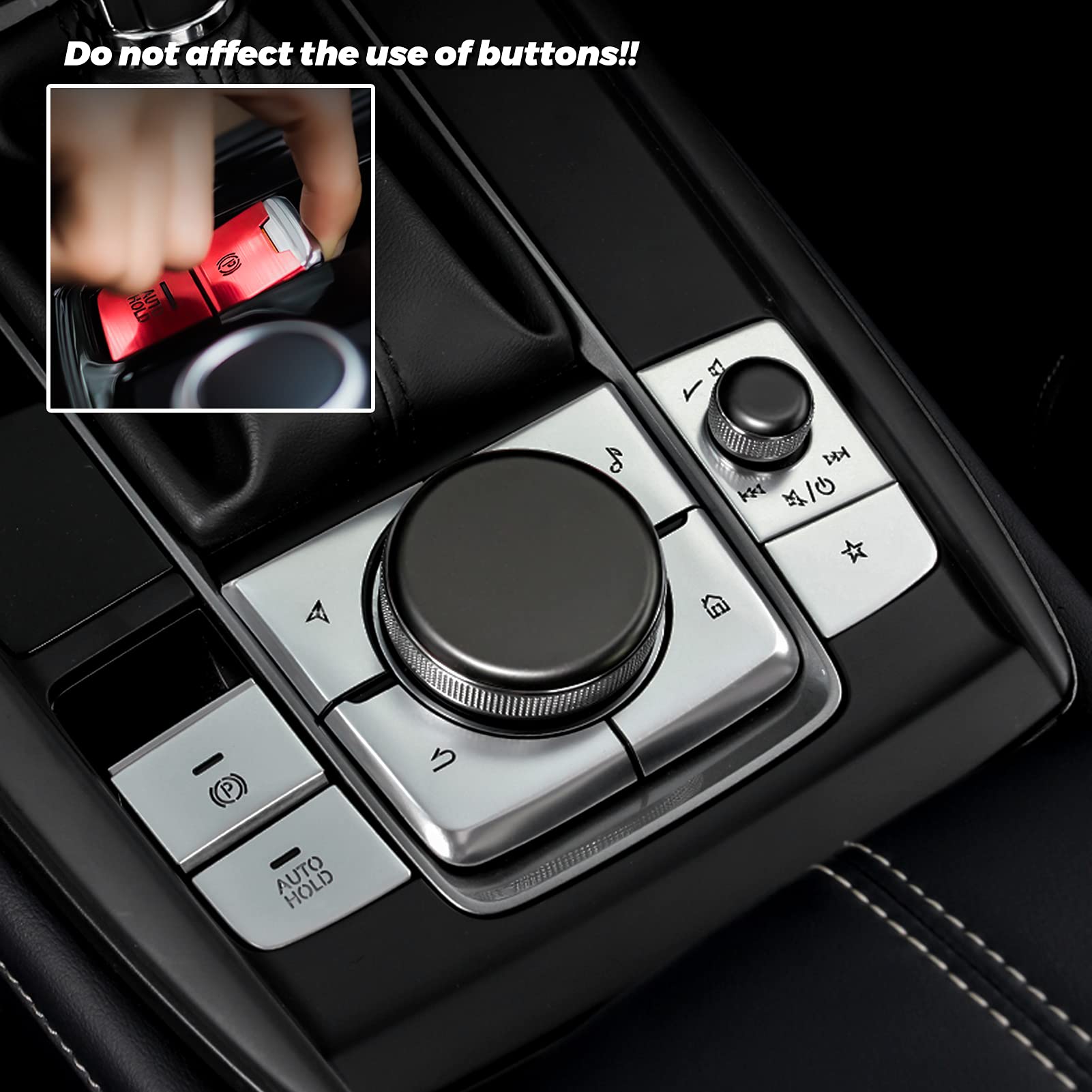 8 pezzi di copertura per console compatibili con Mazda 3 CX-30 CX-50, argento