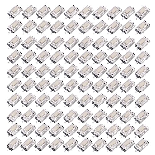 Interruptor de botón táctil momentáneo, 100 piezas de interruptor táctil de botón de 0.118 x 0.236 x 0.098in de alta sensibilidad de respuesta