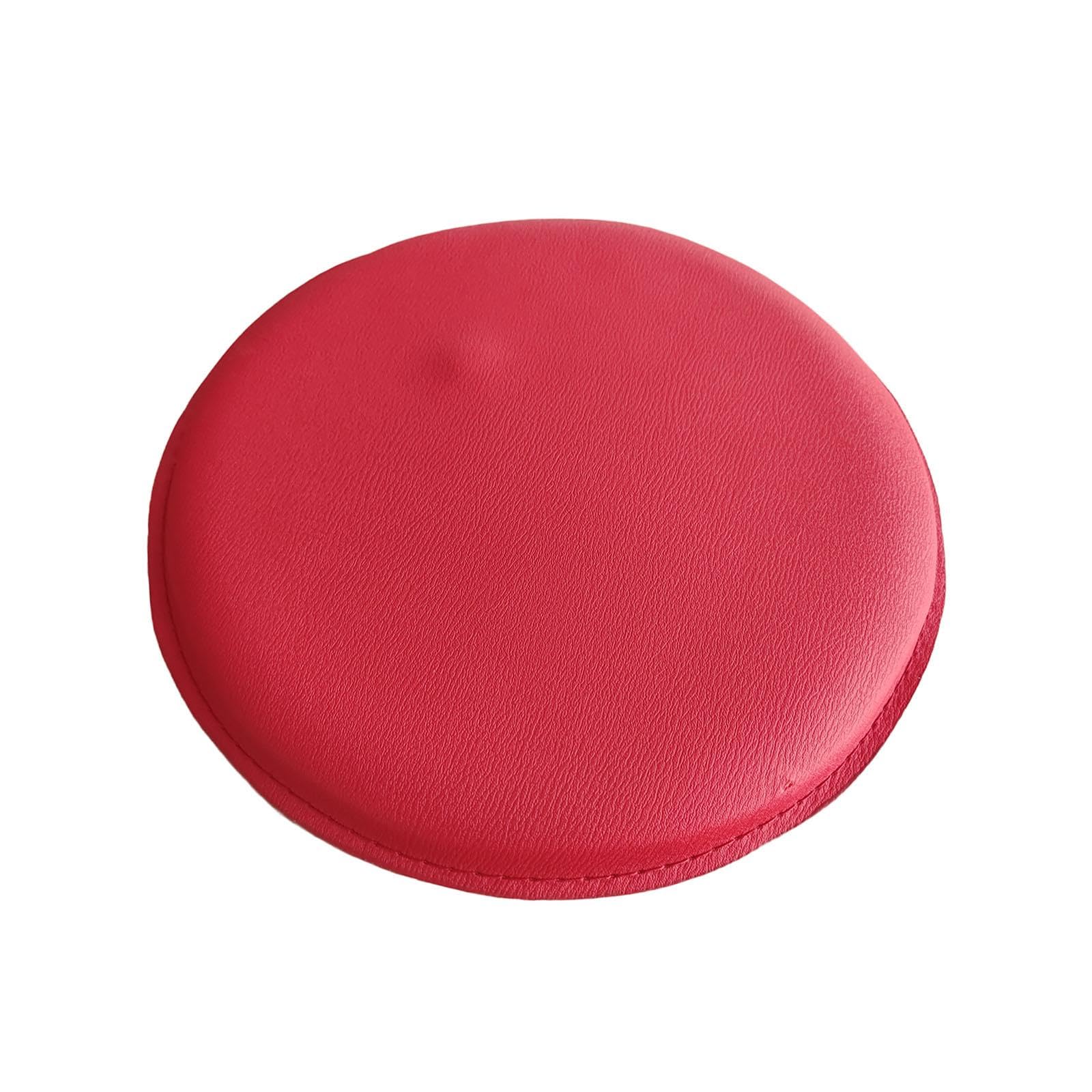 Cojín redondo rojo para taburete de bar, espuma de alta densidad, impermeable, cómodo, tamaño estándar, ideal para cocina y hogar, bar, elegante diseño rojo para comedor y entretenimiento