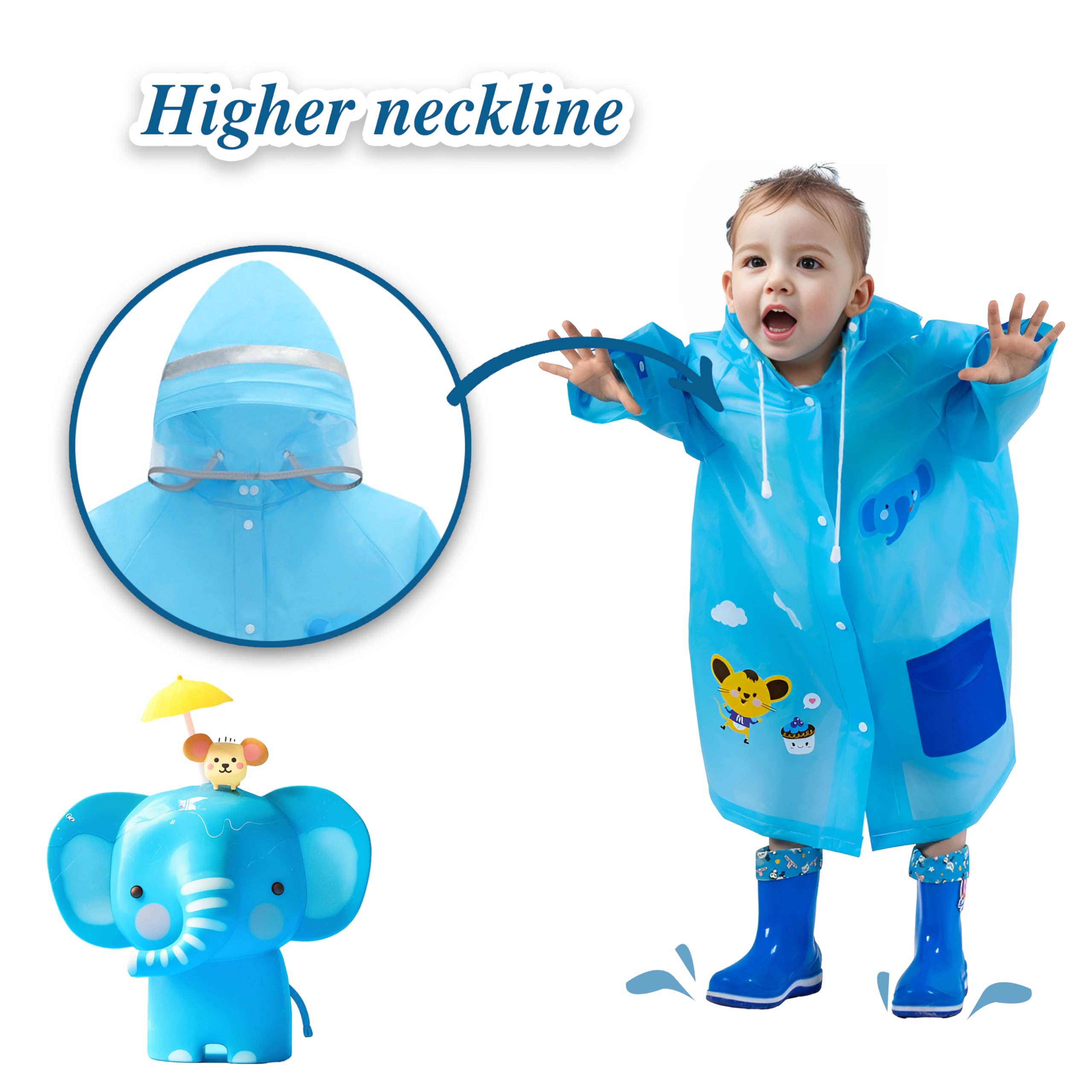 amo nenes Impermeabili per Bambini Ragazzi Ragazze, Leggero Giacca da Pioggia, Riutilizzabile Poncho Antipioggia com Cartone Animato, con Copertura per Lo Zaino, Sportivo, Unisex, 1-12 Anni, S M L XL