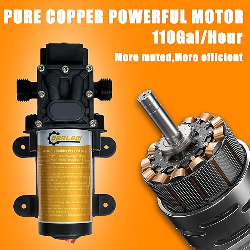 Miniatura 3 de Bomba eléctrica de transferencia de combustible de 12 V CC, transfiere hasta 110 galones de gasolina o diesel por hora, perfecta para automóviles,