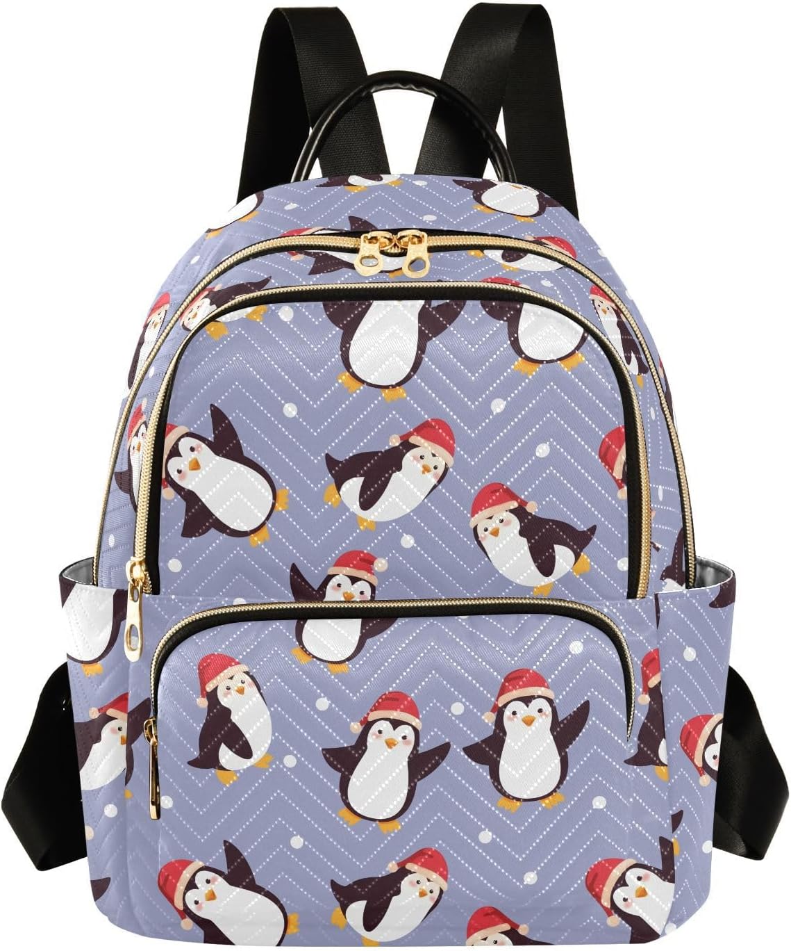 Red Hat Penguin Polka Dots Backpack Purse for Women Shoulder Bag Fashion Daypack Ladies Handbag Lightweight Travel Bag Rucksack