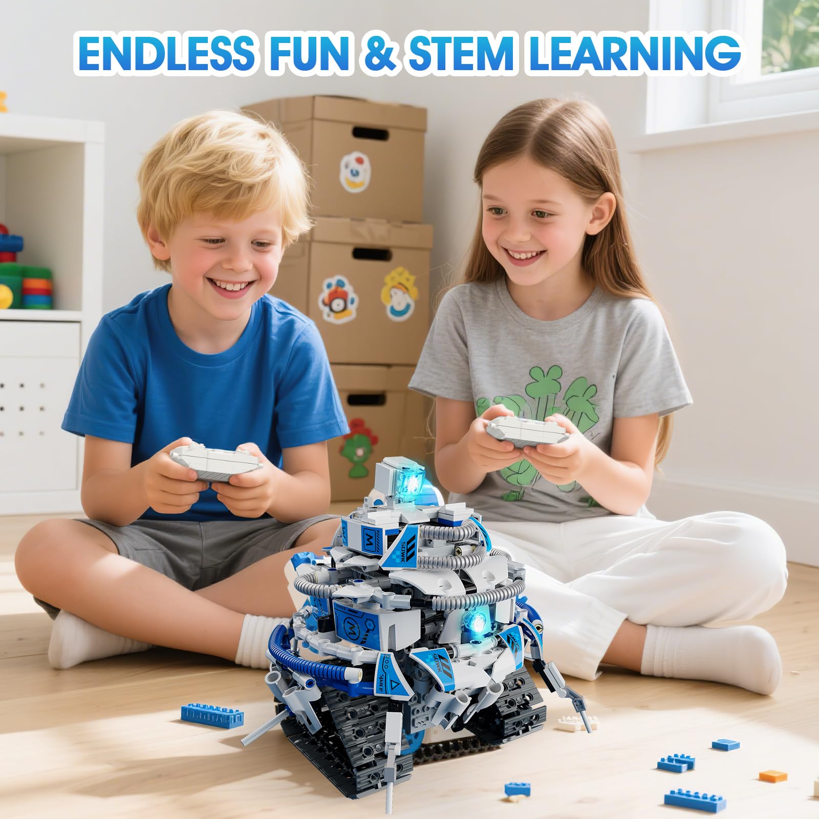 STEM - Kit de robot 6 en 1, aplicación de 780 piezas y control remoto para niños de 8 a 14 años en adelante, kit de codificación técnica