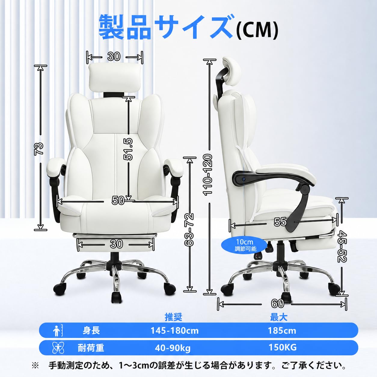Amazon.co.jp: PUPOFA ゲーミングチェア オットマン付き PUレザー 