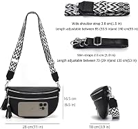 LANXINGLUO Női Crossbody Táska Fekete Válltáska Kártyatartóval és 2 Pánt 3