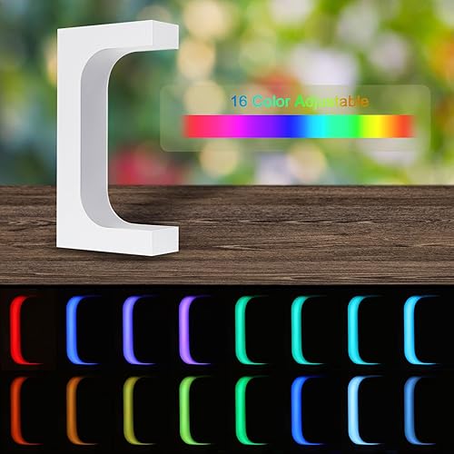 Miniatura 9 de MECCANIXITY Estantes de exhibición de zapatos flotantes 9.252x3.543x17.520 in Estantes magnéticos de rotación de 360  con 16 colores control remoto