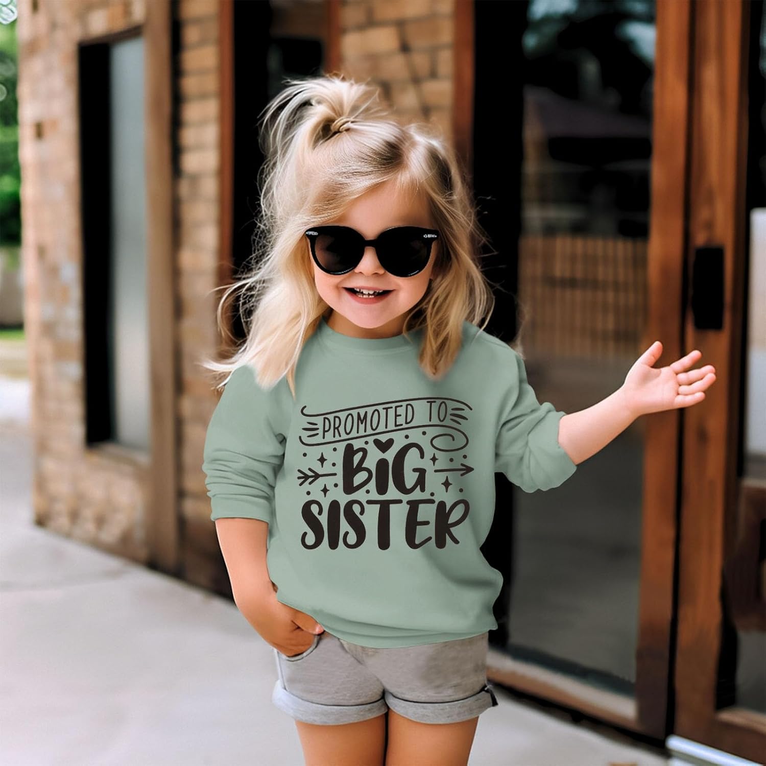 Promoted to Big Sister Sweatshirts Toddler Baby Girl Announcement Big Sis Pullover Crewneck Shirts Fall Tops Clothes - Image 2