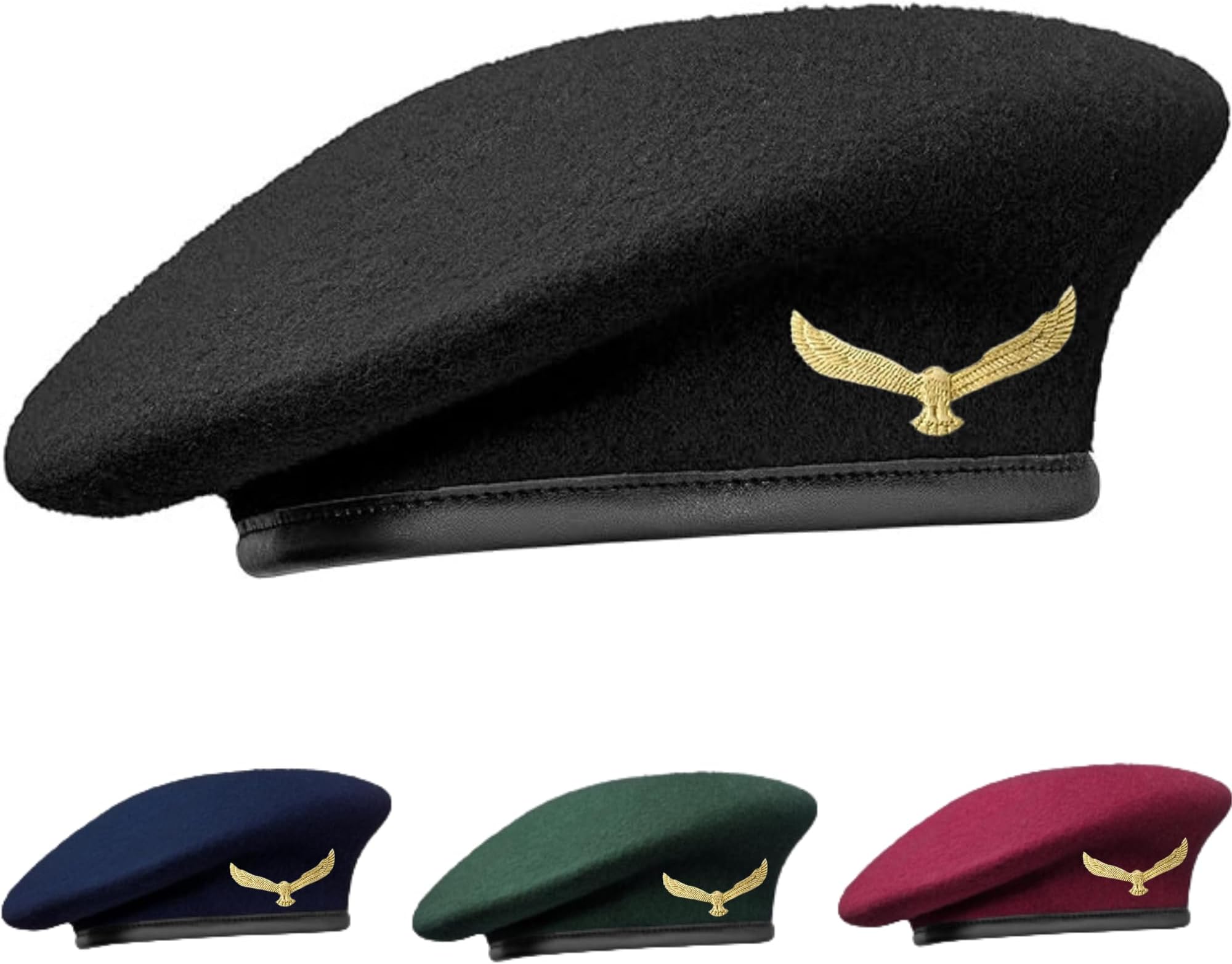Traditional Army Style Cap with Metal Eagle Badge โ Che Guevara Inspired, Woolen French Beret Hat for Men and Women
