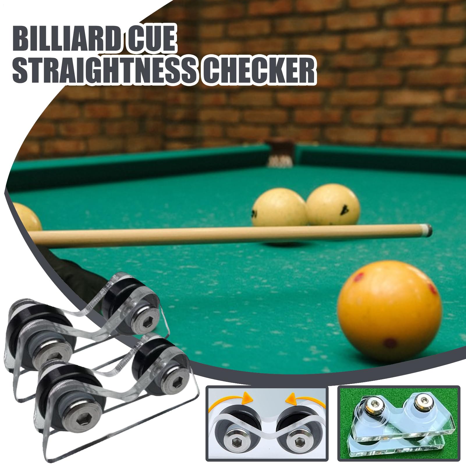 Rullo Per Stecche Da Biliardo,Rilevatore Allineamento Stecca da Pool | Strumento per Giocatori Tornei Sala Giochi