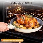 Ammeloo 18-Piece Ceramic Pots and Pans Set Non Stick, Non Toxic Cookware Set with Removable Handles, Pot Sets for Cooking, Induction Ready, Dishwasher & Oven Safe, PFAS PFOA & PTFE Free (Cream White)