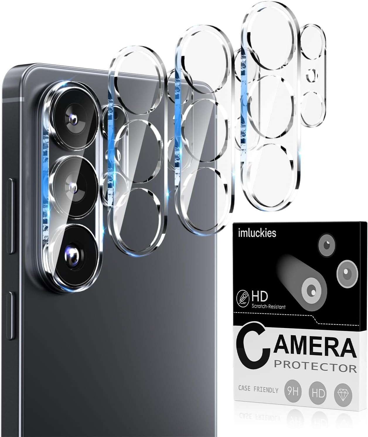 imluckies 4 Pack Camera Lens Screen Protector for Samsung Galaxy S26 Ultra, 9H Tempered Glass Camera Lens Cover Accessories, Anti-Scratch Screen Cover, Case Friendly, High Definition, Transparent