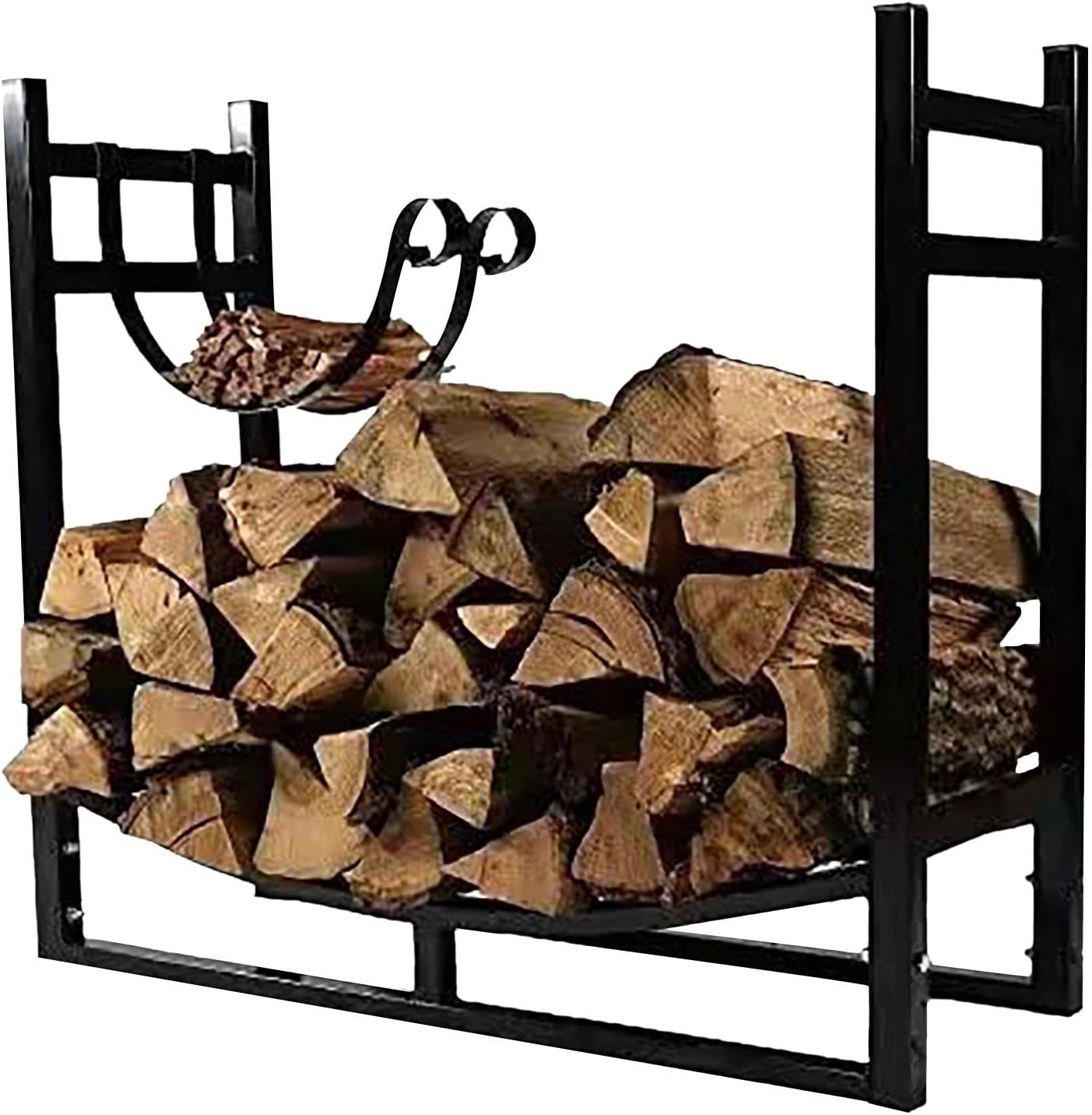 Firewood Rack Holder for Fireplace, Wood Storage Outdoor Heavy Duty Steel Wood Rack for Firewood Log Stand Indoor, Metal Fire Woods Pile Stacking