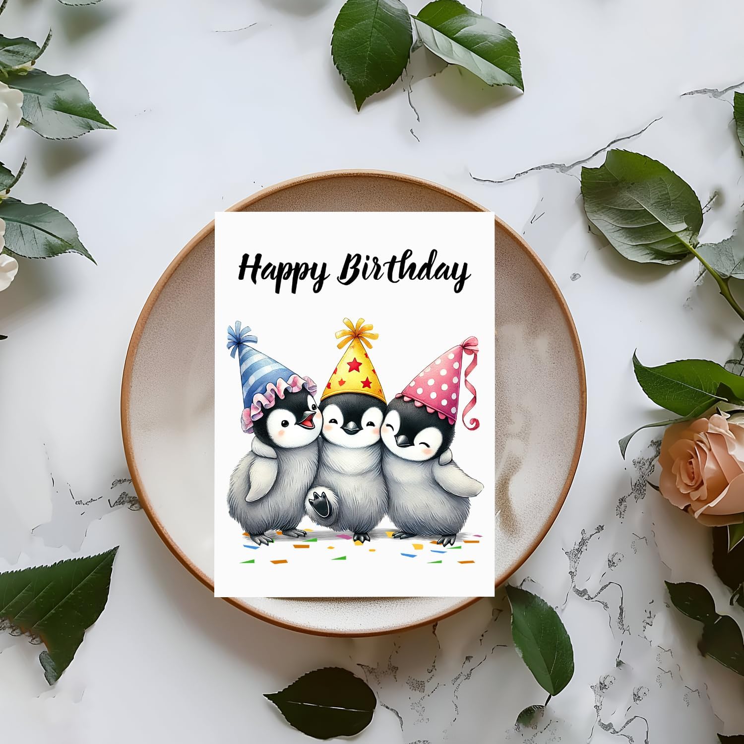 Baby Penguins Birthday Card - Happy Birthday - Gift For Family Friend Coworker - Penguin Lover - Animal Lover - Cute Greeting Card - Image 4