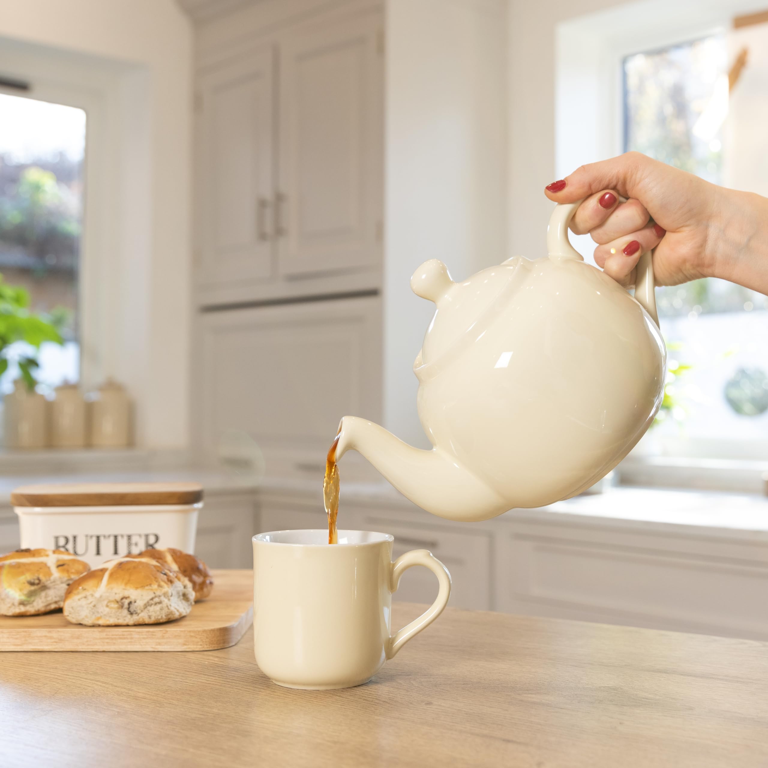 Amazon | London Pottery 6 Cup Filter Teapot Ivory | London Pottery