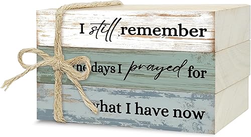 Miniatura 10 de Libros decorativos para decoración del hogar, libros de madera para decoración de mesa, I Still Remember The Days I Prayed, libros de decoración