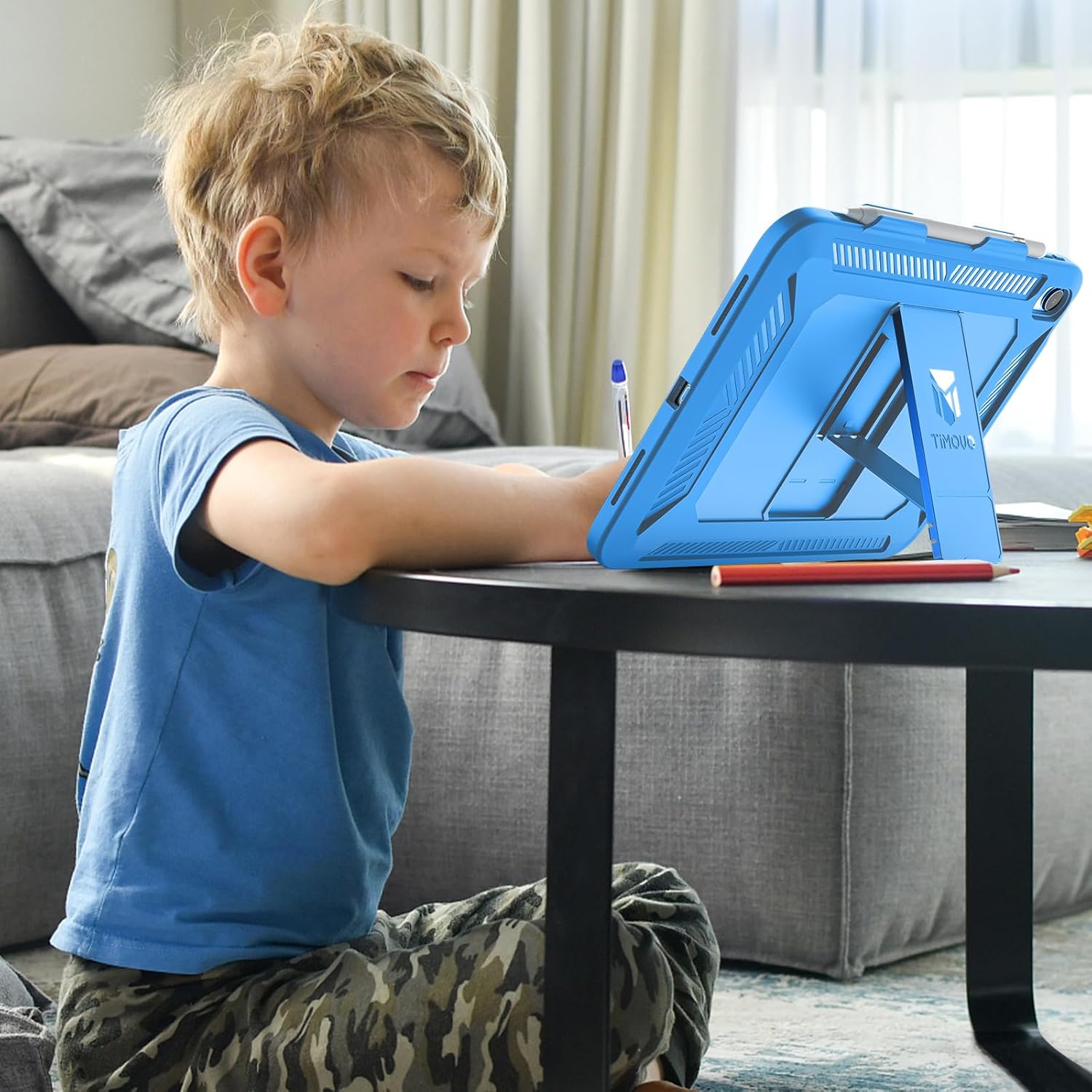 TiMOVO Case for iPad (A16) 11th Generation 11 Inch 2025, iPad 10th Generation Case 2022 with Screen Protector, Heavy Duty Shockproof Rugged Protective Cover, Blue Wave
