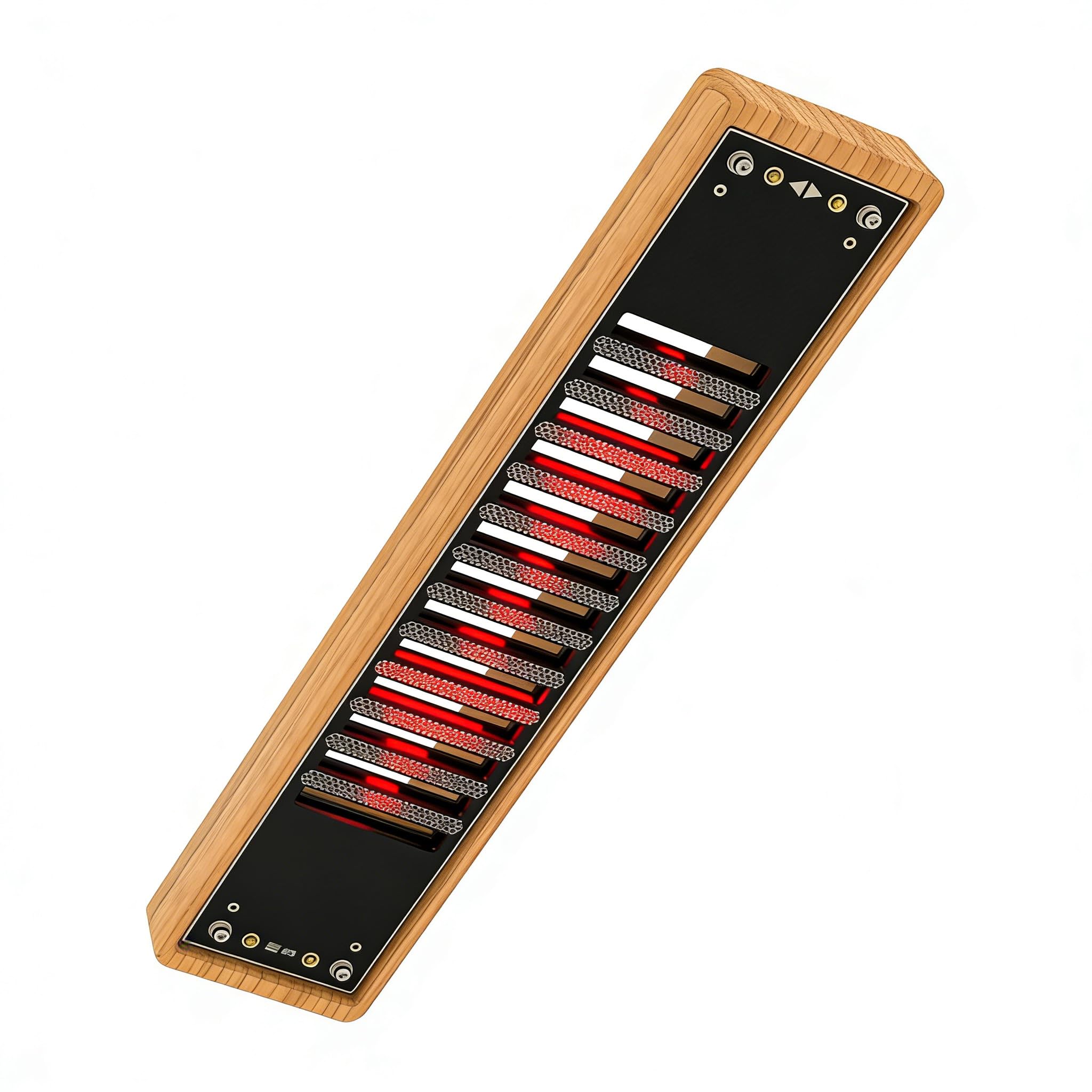 AVSMGP Musikspektrum-Anzeige Mit Dynamischer RGB-Beleuchtung, Digitaler Audio-Spektrumanalysator Mit Holzsockel AGC-Automatik- Farbenfroher Rhythmus Für Gaming, Studio, Zuhause Und Dekoration