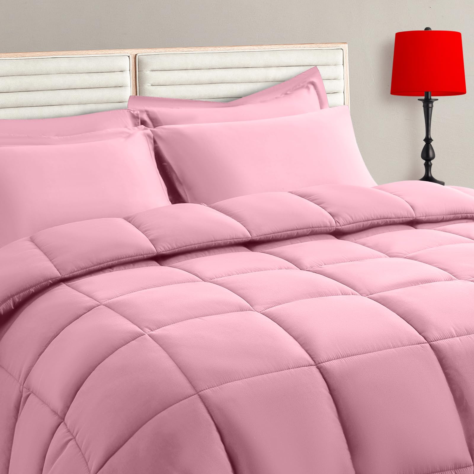 Parure De Lit 7 Pièces TAIMIT – Très Grand Lit (King) – Couette Réversible Douce – Drap Plat + Housse + 4 Taies D'oreiller