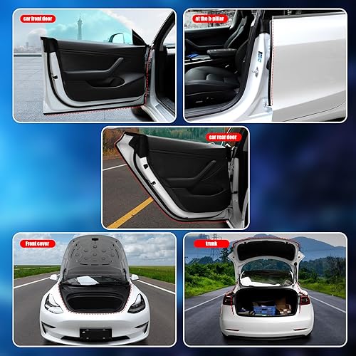 Miniatura 6 de 1 tira de sellado de goma universal para automóvil, 16.4 pies para parabrisas de puerta, ventana, falda lateral para rueda, relleno de espacio para