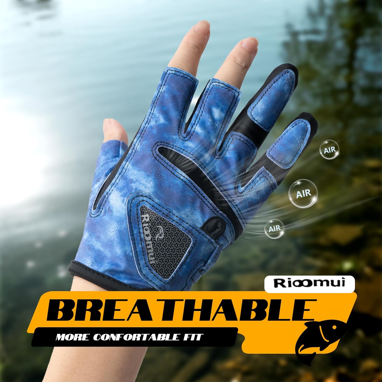 3-Cuts Fishing Gloves Men, Lightweight Breathable Anti-Slip Kayak Gloves Women for Kayaking, Sailing,Paddling,Rowing Enhanced Grip and Comfort - Image 6