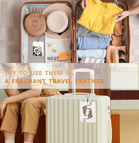 Miniatura 4 de Ambientador de coche de leopardo retro de moda, 4 unidades, accesorios de coche de guepardo femenino de la suerte de 8 bolas para mujeres, te ves