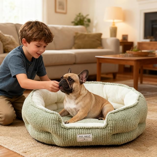 Foto 2 de 6 de PETCUTE Cama para Perros Grandes,Medianos y Pequeños,Lavable,Cama Ortopédica para Perros,Bordes…
