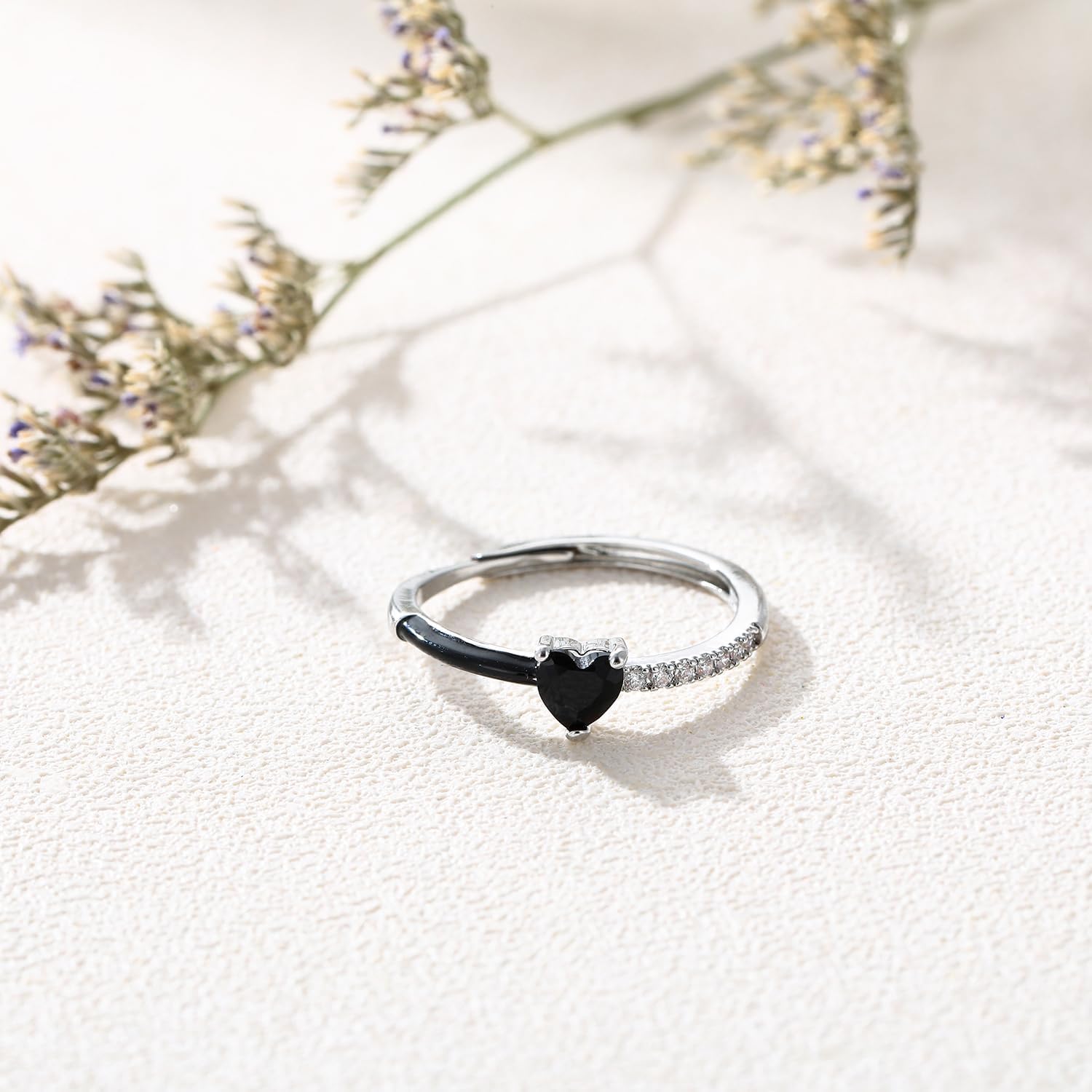 Best Bi︎Ches Ring Love Me Until I'M Me Again Black Heart-Cut Half Enamel Ring Self Love Ring Gift for Women, Daughter, Wife, Friends - Image 5